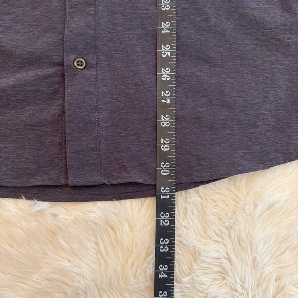 SWISSTECH Charcoal Performance Long Sleeve Button Up Shirt Large Stretch NWOT - Picture 9 of 12